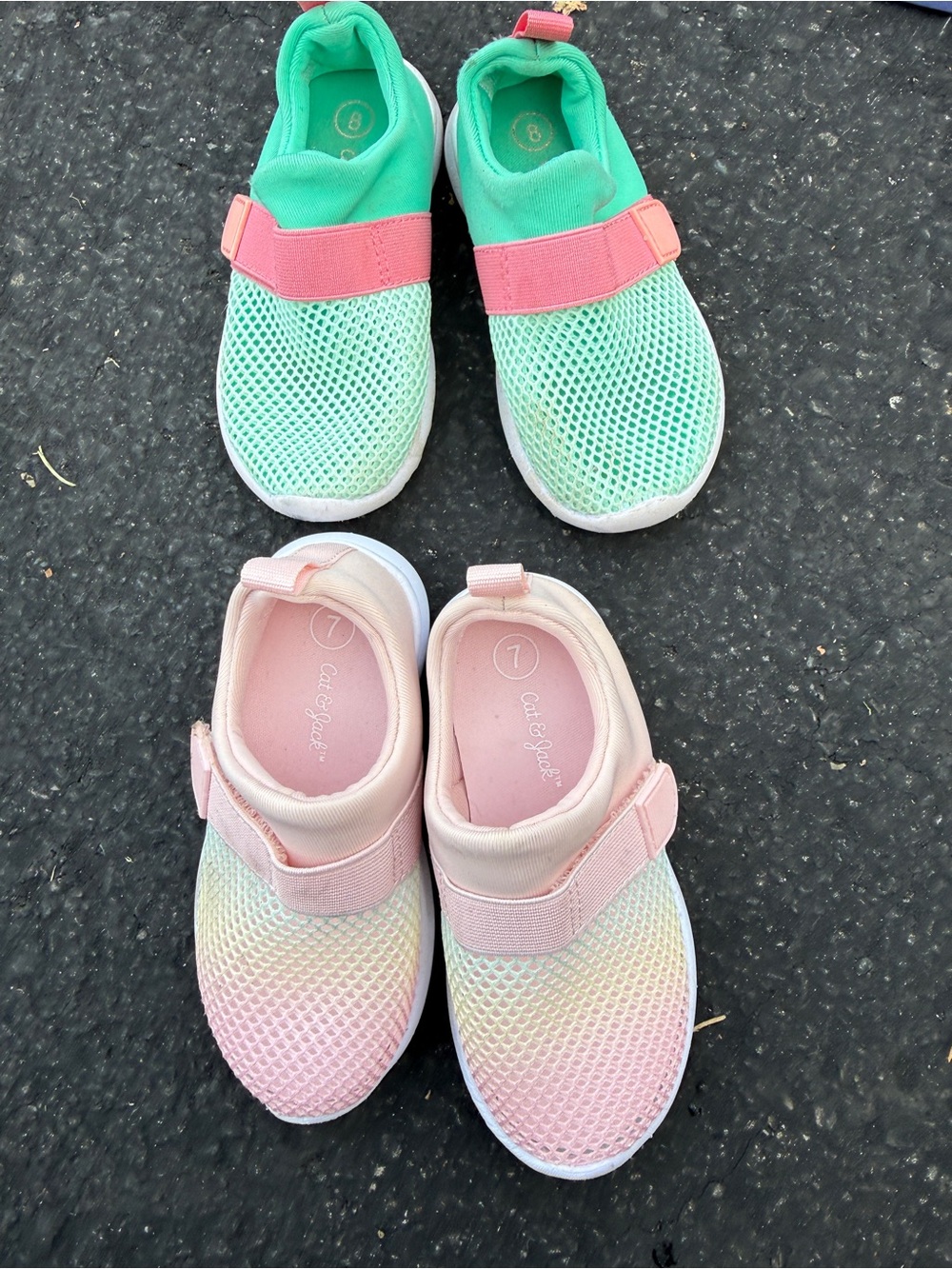 2 Cat & Jack Pink Kids' Slip-On Sneakers Breathable Mesh water shoes